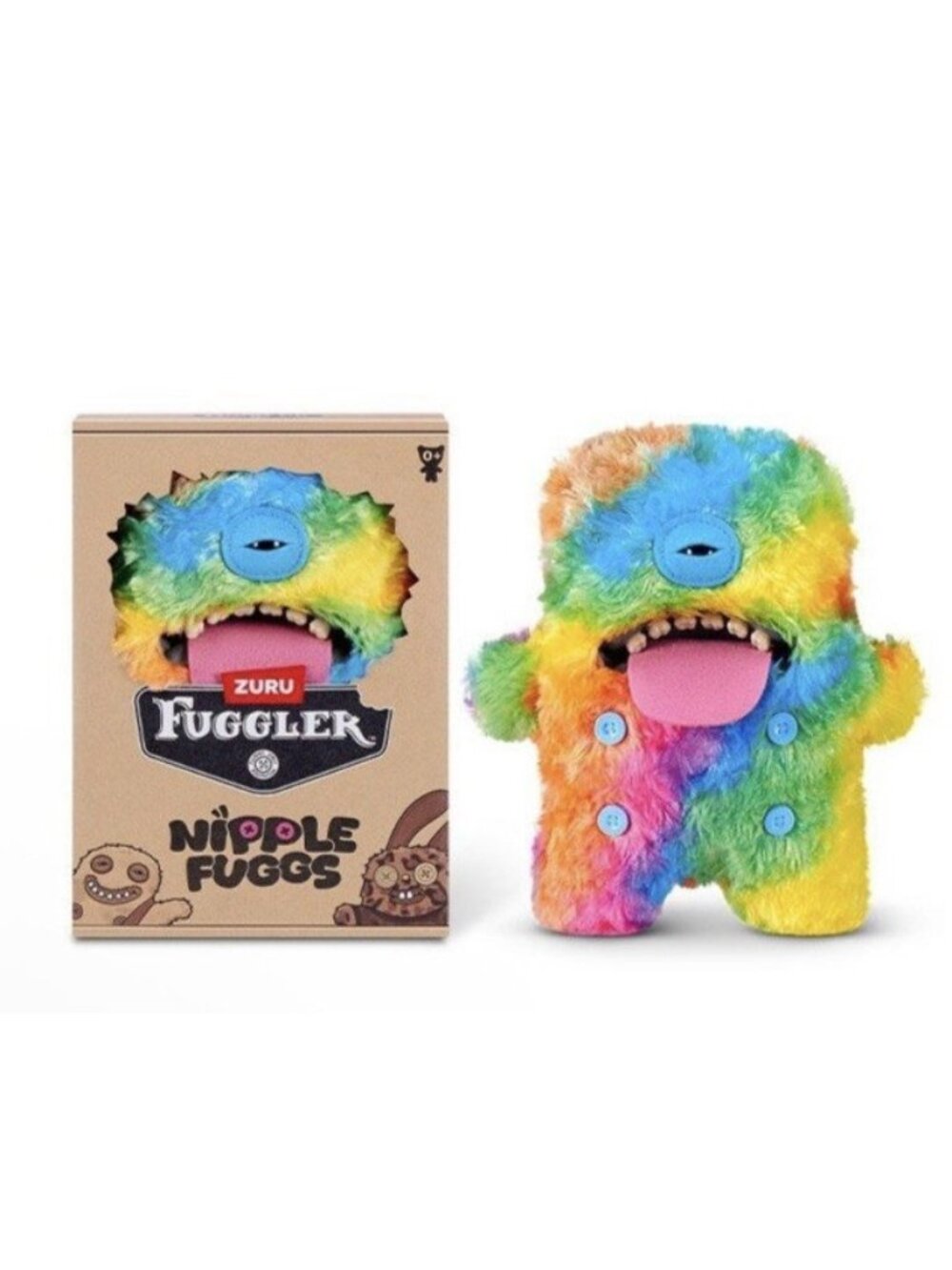 ZURU Fuggler Nipple Fuggs Oogah Boogah Rainbow Neon Plush Ugly Monster New